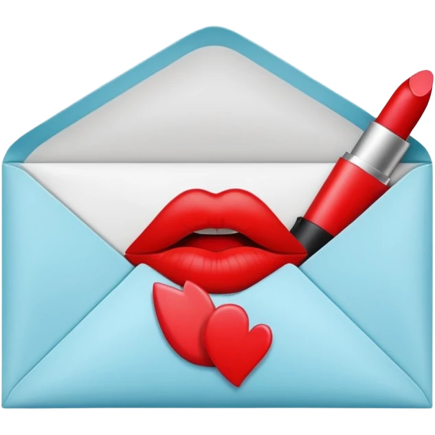 closed envelope with lipstick kiss print emoji