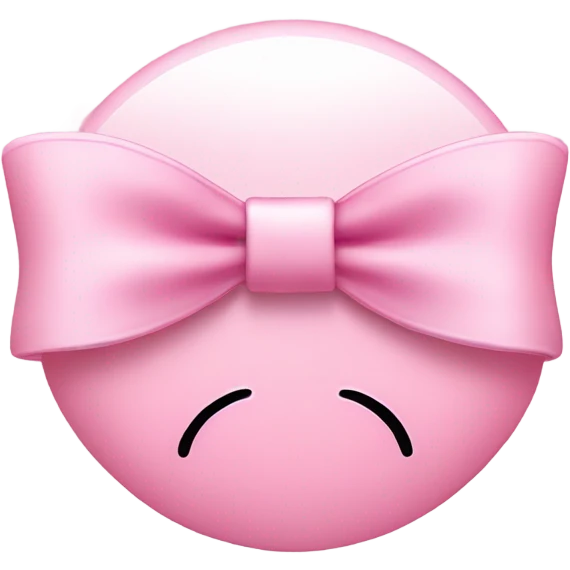 Light pink smiley with two little bows and eyelashes  emoji