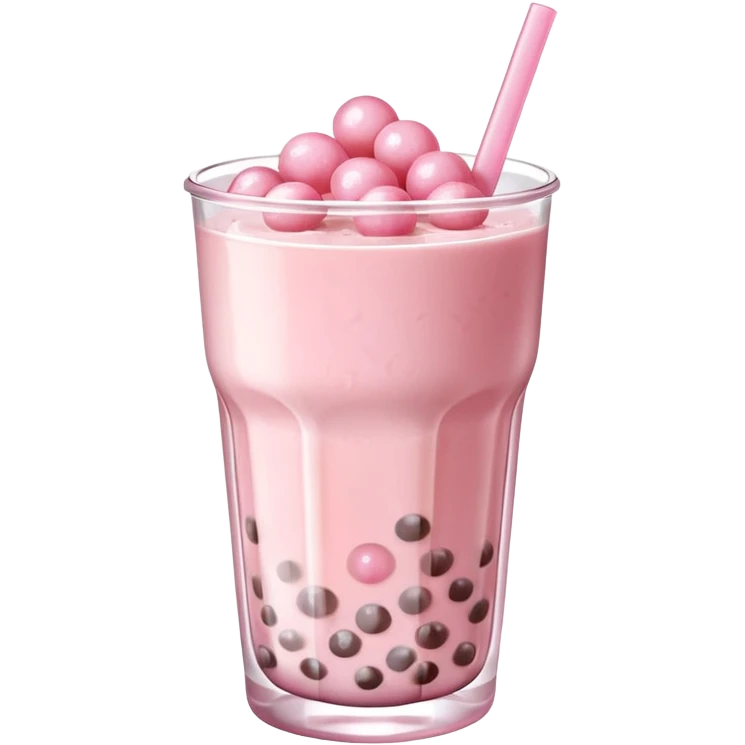 make an emoji for a pink lychee or sakura boba tea emoji