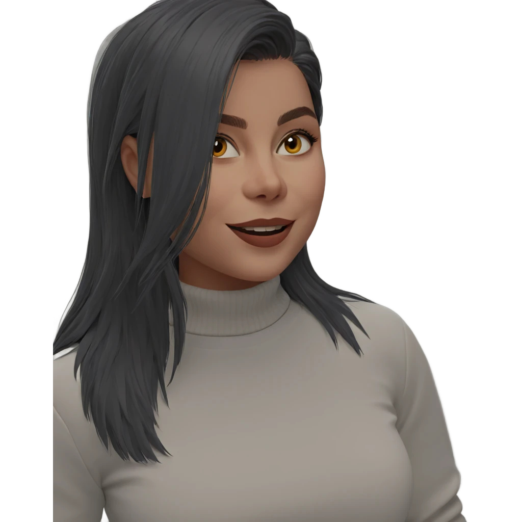 smiling girl in white sweater emoji