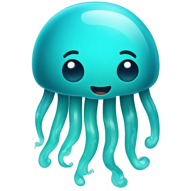 Cute turquoise jellyfish emoji