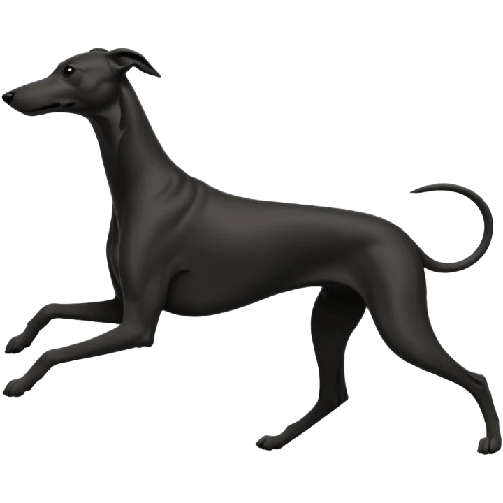 Silouhette of a Greyhound running emoji