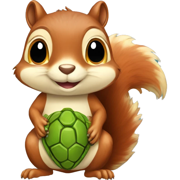 Squirrel with a turtle shell on its back emoji