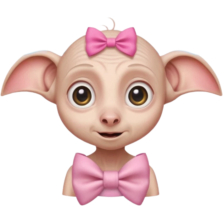 dobby the house elf in a pink bow  emoji