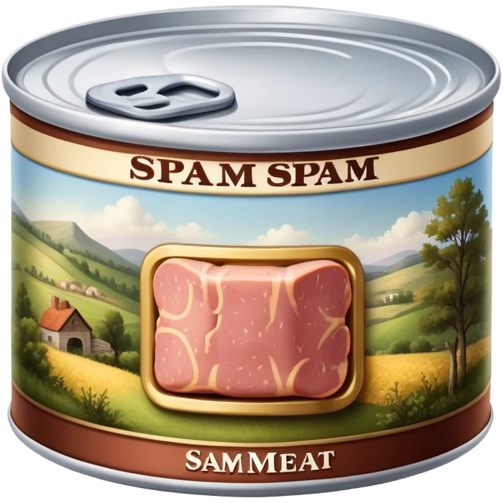 Rembrandt style spam meat countryside landscape  emoji