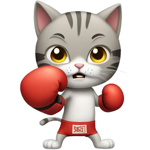 Cat boxing  emoji
