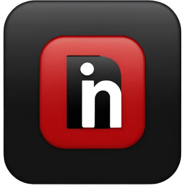 logo linkedin en noir et rouge emoji