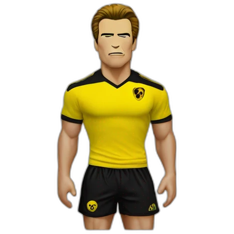 Arnold Schwarzenegger Terminator penarol soccer shirt yellow and black emoji