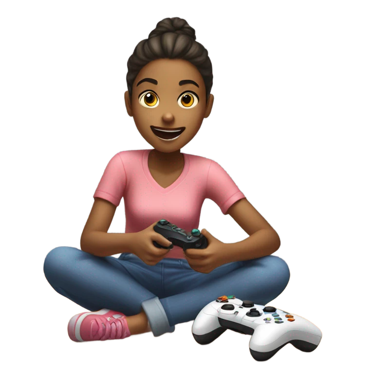 girl playing video games emoji