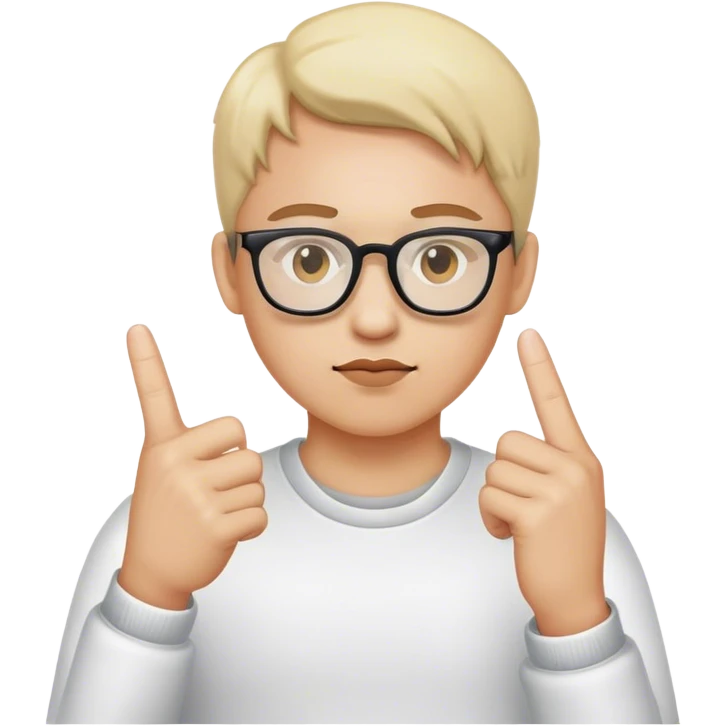 person adjusting their glasses with the middle finger emoji