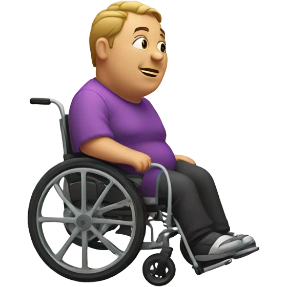 Fat person in wheel chair emoji
