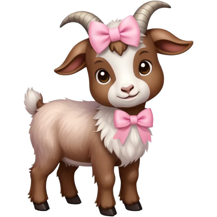 a goat with light pink bow  emoji