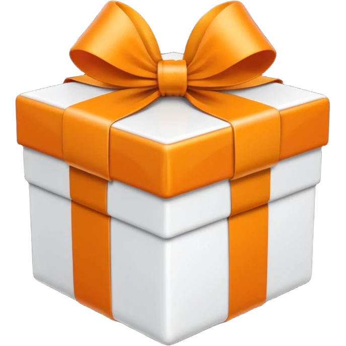 cadeau de noel orange et blanc emoji
