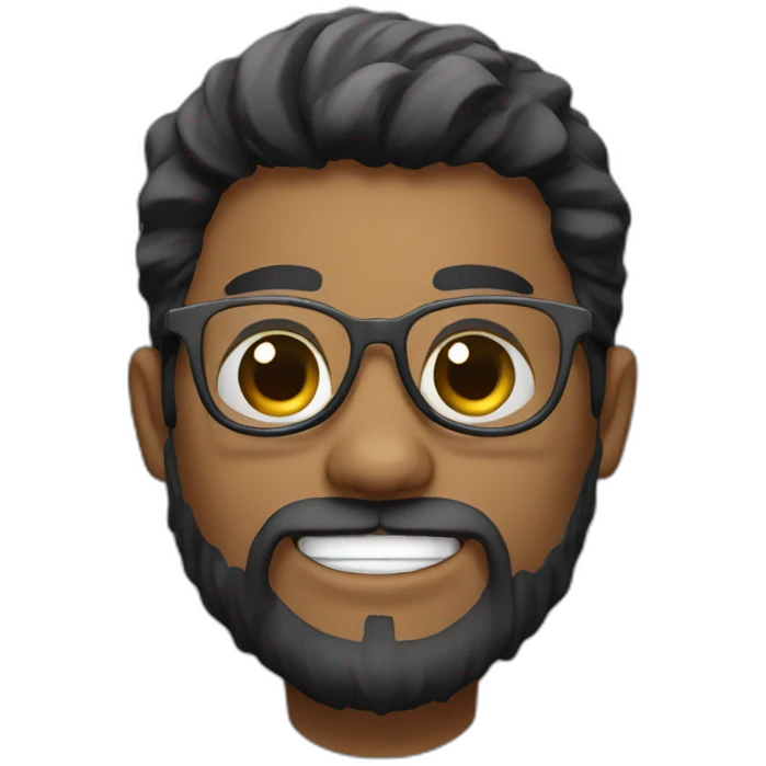 Dental Student with a really really starting black beard and glasses emoji