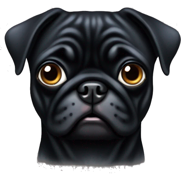 Black pug emoji