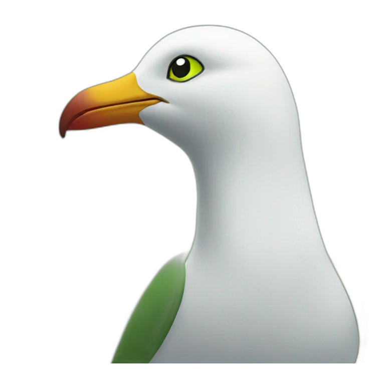 a green seagull emoji