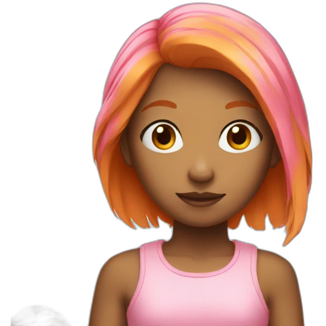girl with orange hair and pink clothes  emoji