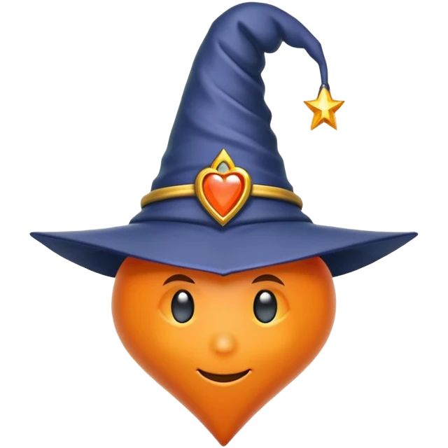 Orange heart with a wizard hat, please! emoji