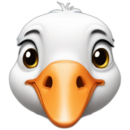 sad goose with crying puppy eyes emoji