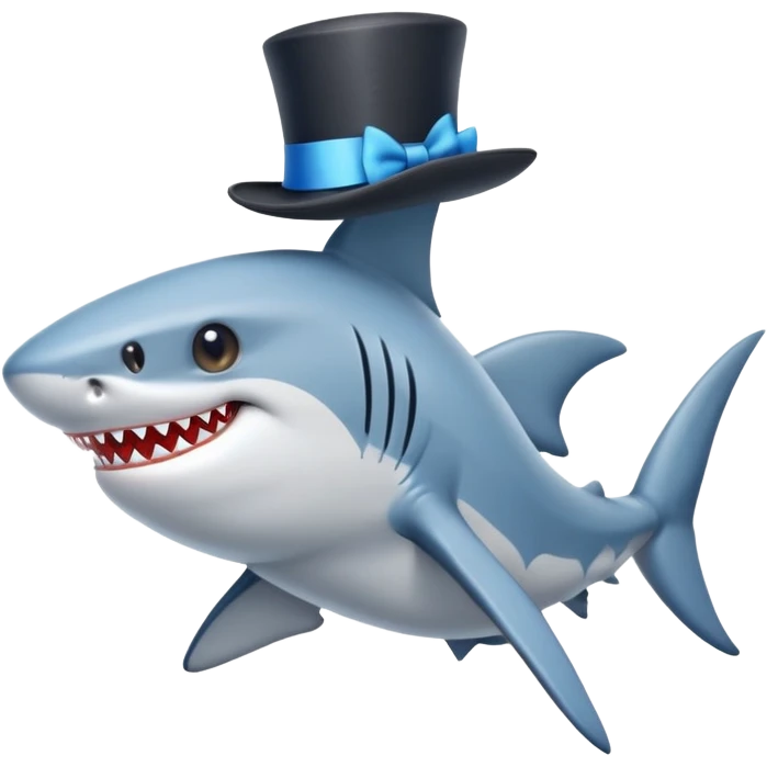 Shark with a top hat blue shoes emoji
