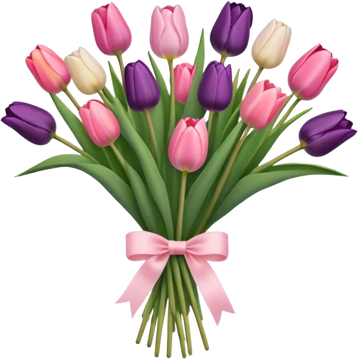 dark pastel tulip bouquet  emoji