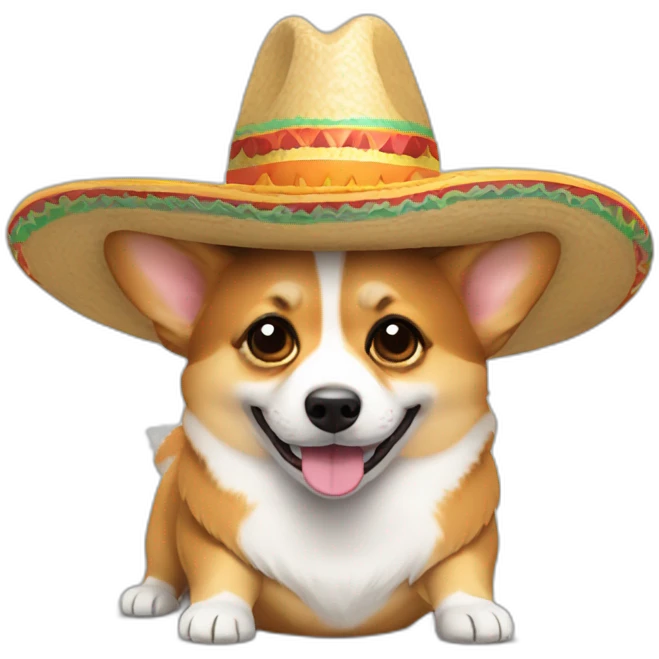 corgi with sombrero emoji