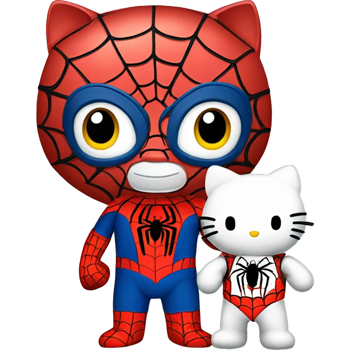 Hello kitty with spiderman emoji
