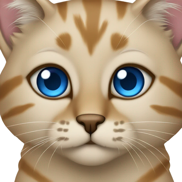 Beige braune katze mit blauen augen  emoji
