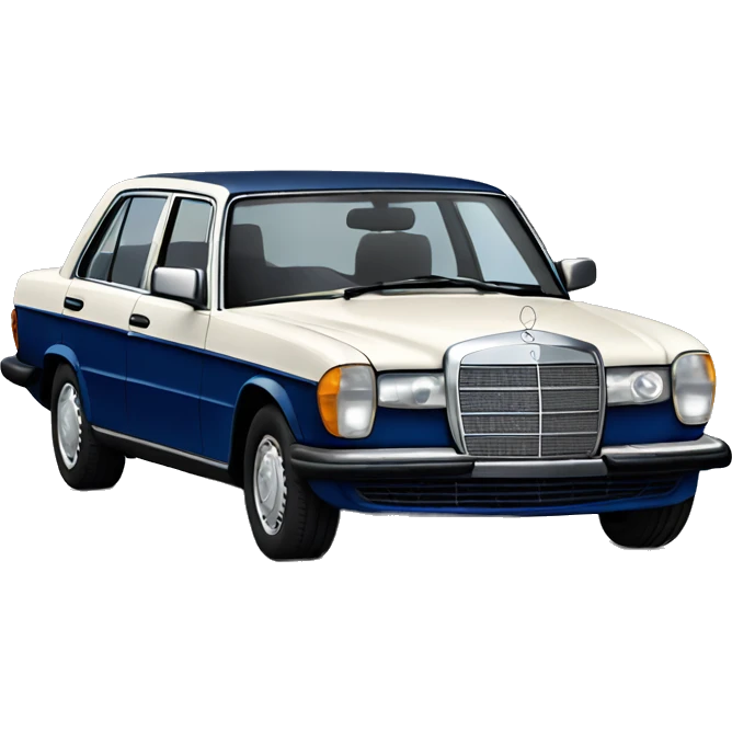 Old Mercedes in dark blue Colour  emoji