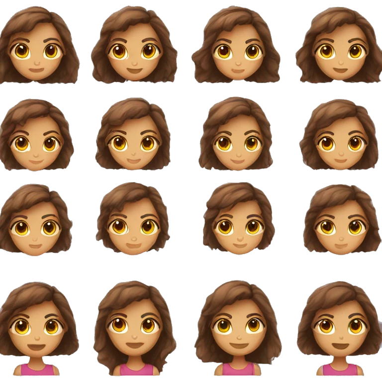 home office gilrs, pelo castaño y ojos marrones emoji