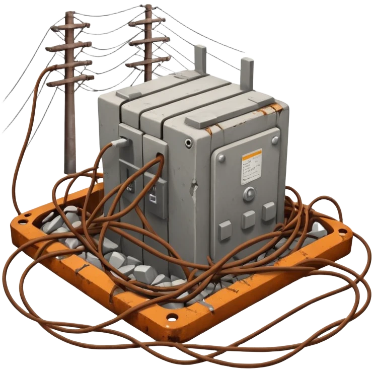 a collapsed electrical substation emoji
