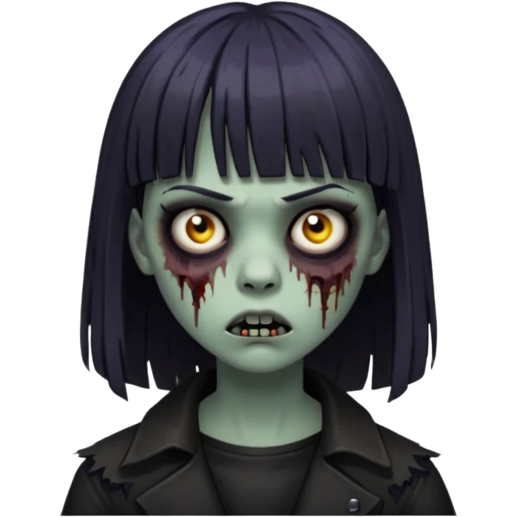 Faça uma zumbi com franja é com uma pegada mais gothc emoji