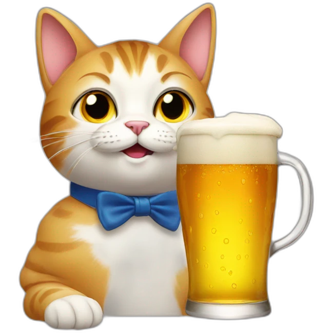 cat drink beer emoji