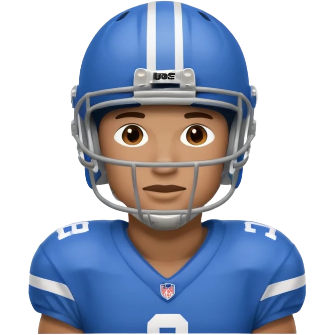College football player helmet in blue color ( face should be add) emoji