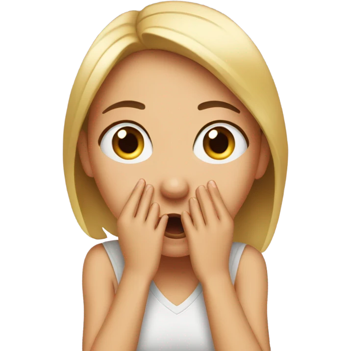 Girl covering mouth surprised  emoji