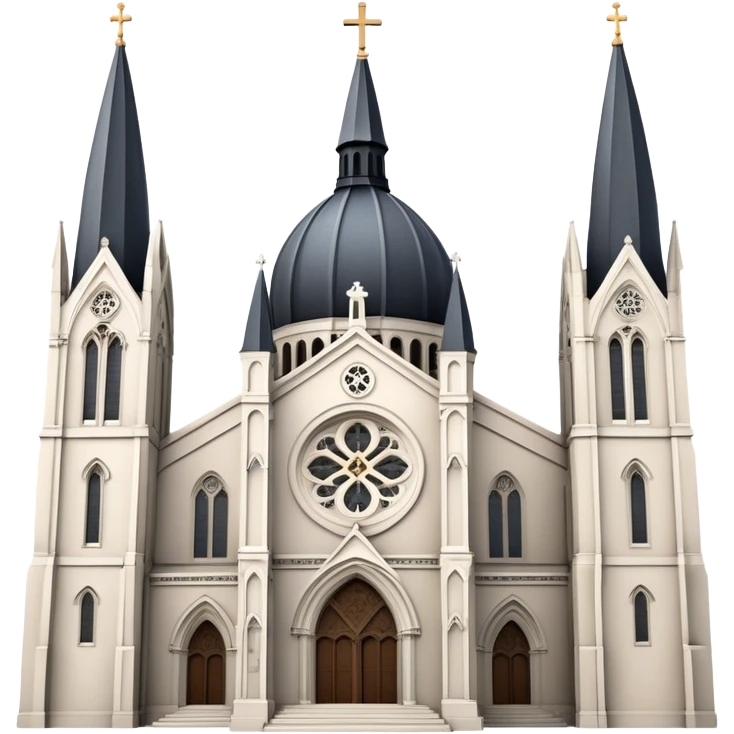 Cinematic Realistic St. Mary's Basilica Landmark Emoji, showcasing the iconic gothic church rendered with lifelike textures and soft, reverent lighting. emoji
