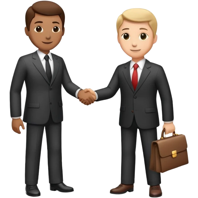 business person in a suit shaking hands with another person emoji