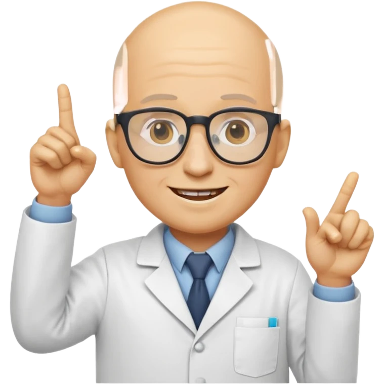 Nerd scientist emoji that with those 🤓👆🥼 but you have to make the head exactly like this 🤓without hair just yellow bald head like a normal emoji  emoji