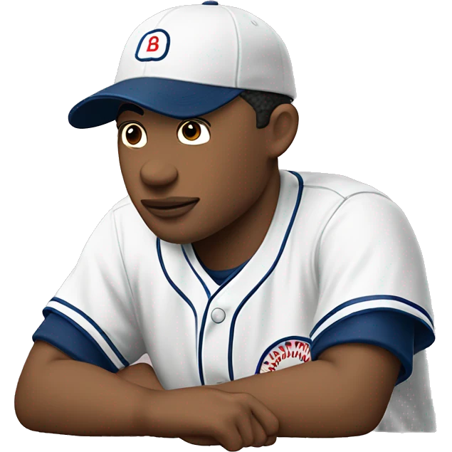 Blushing wearing a baseball hat ￼ emoji