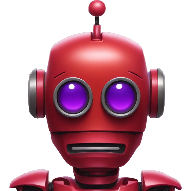 Red robot with purple eyes emoji
