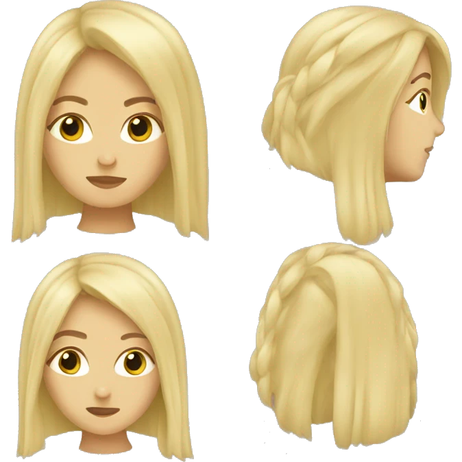 Long blonde hair ninja girl emoji