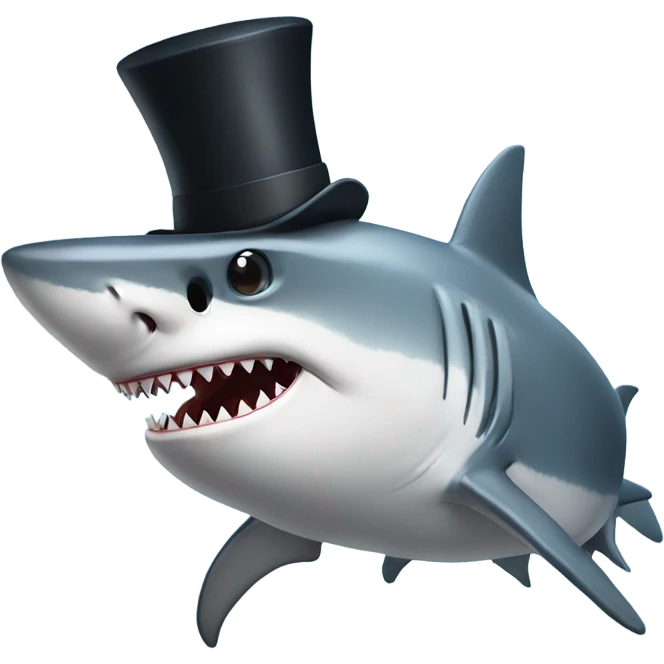 shark with top hat  emoji
