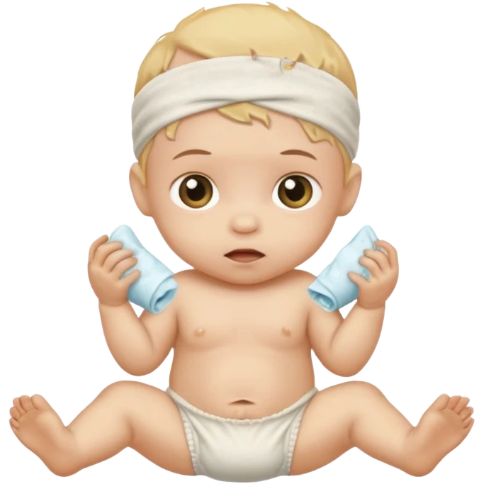 Newborn baby with a dirty diaper emoji