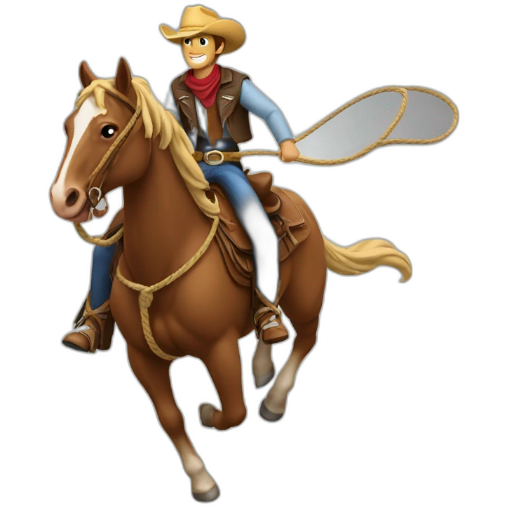 Cowboy riding horse lasso emoji