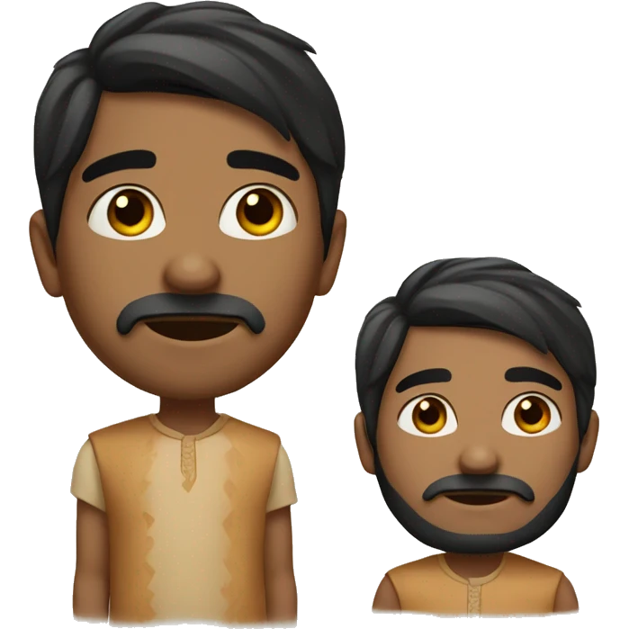 Indian boy fair colour with black eyes and black hair and little beard emoji