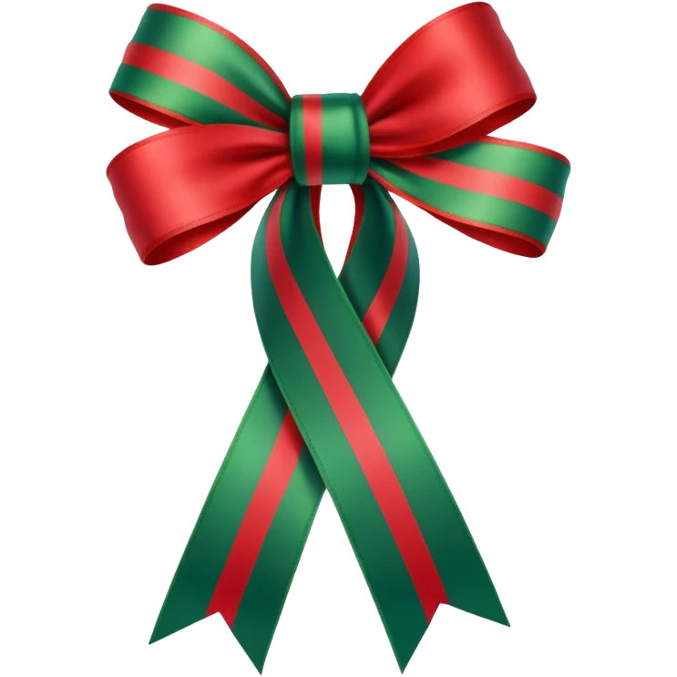 christmas green and red plaided ribbon emoji