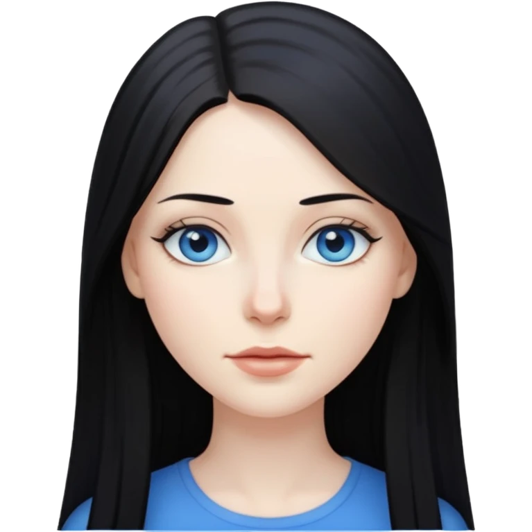 Mujer blanca con pelo negro liso largo emoji