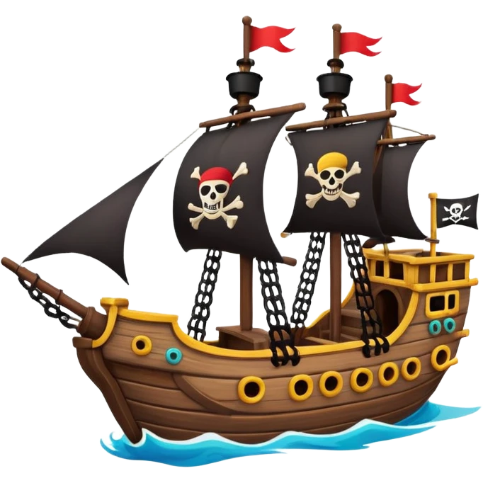simple small Pirate Ship Ride emoji