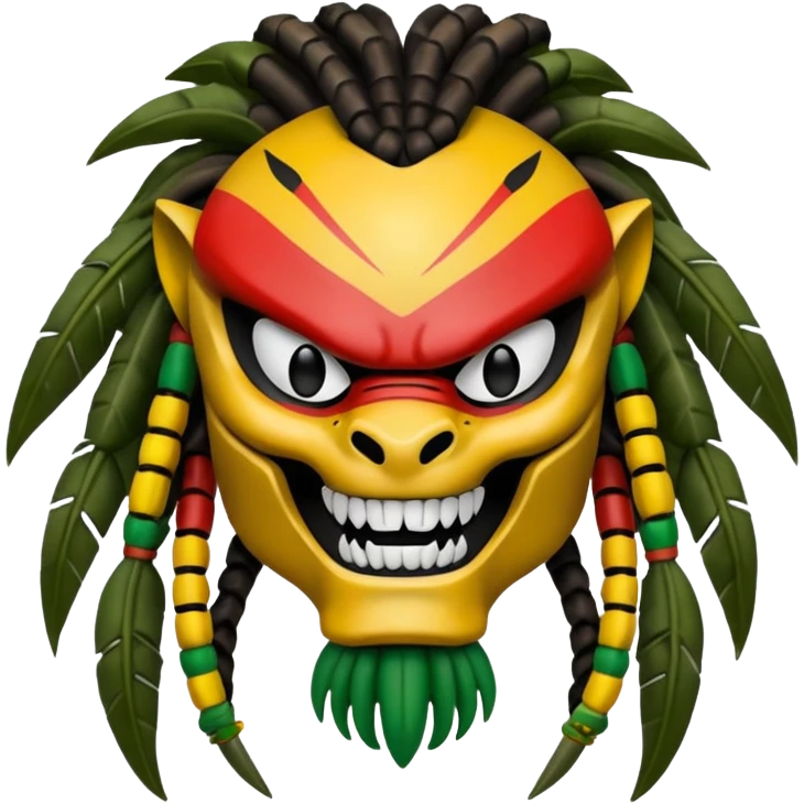 smiling predator from movie predator with rasta emoji