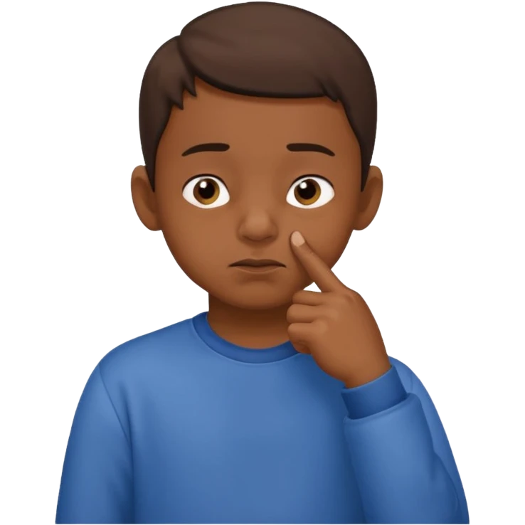 A boy pinching his nose with his thumb and index finger of his left hand because of a bad smell. emoji